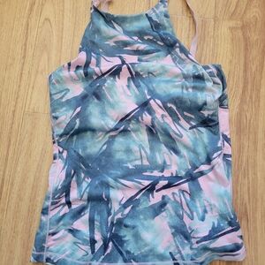 Prana Pink and Blue Abstract Camisole